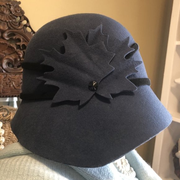 Giovannio New York Accessories - Hat Cloche NWT Smokey Blue Wool 20"-22"